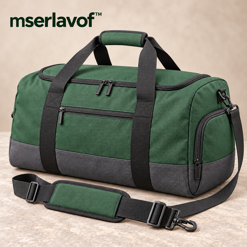 mserlavof™ RoamWeek 40L Travel Duffel Bag | Outdoor Weekender Gear Bag with Shoe Compartment, Shoulder Strap & Wide Zip Opening