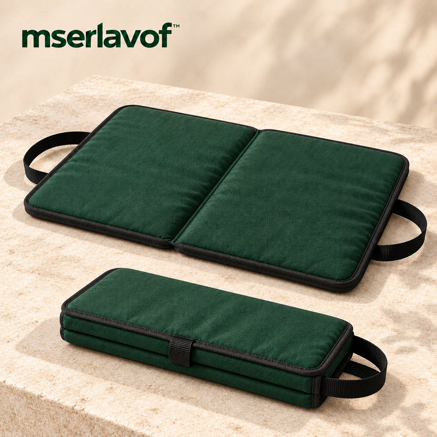 mserlavof™ FieldPause Folding Seat Cushion | Portable Padded Stadium Seat Pad with Carry Handles for Bleachers, Picnics & Camping