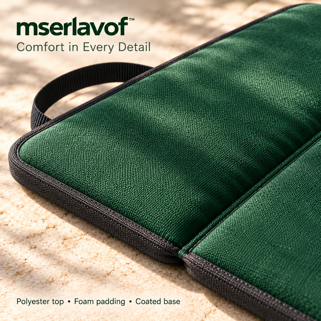 mserlavof™ FieldPause Folding Seat Cushion | Portable Padded Stadium Seat Pad with Carry Handles for Bleachers, Picnics & Camping