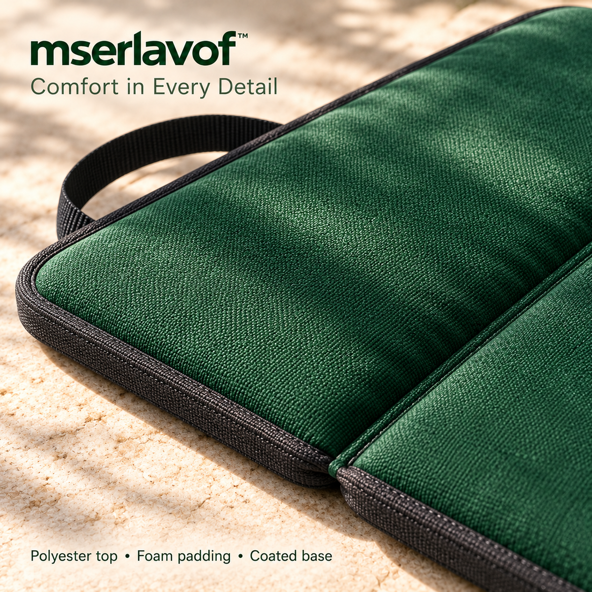 mserlavof™ FieldPause Folding Seat Cushion | Portable Padded Stadium Seat Pad with Carry Handles for Bleachers, Picnics & Camping