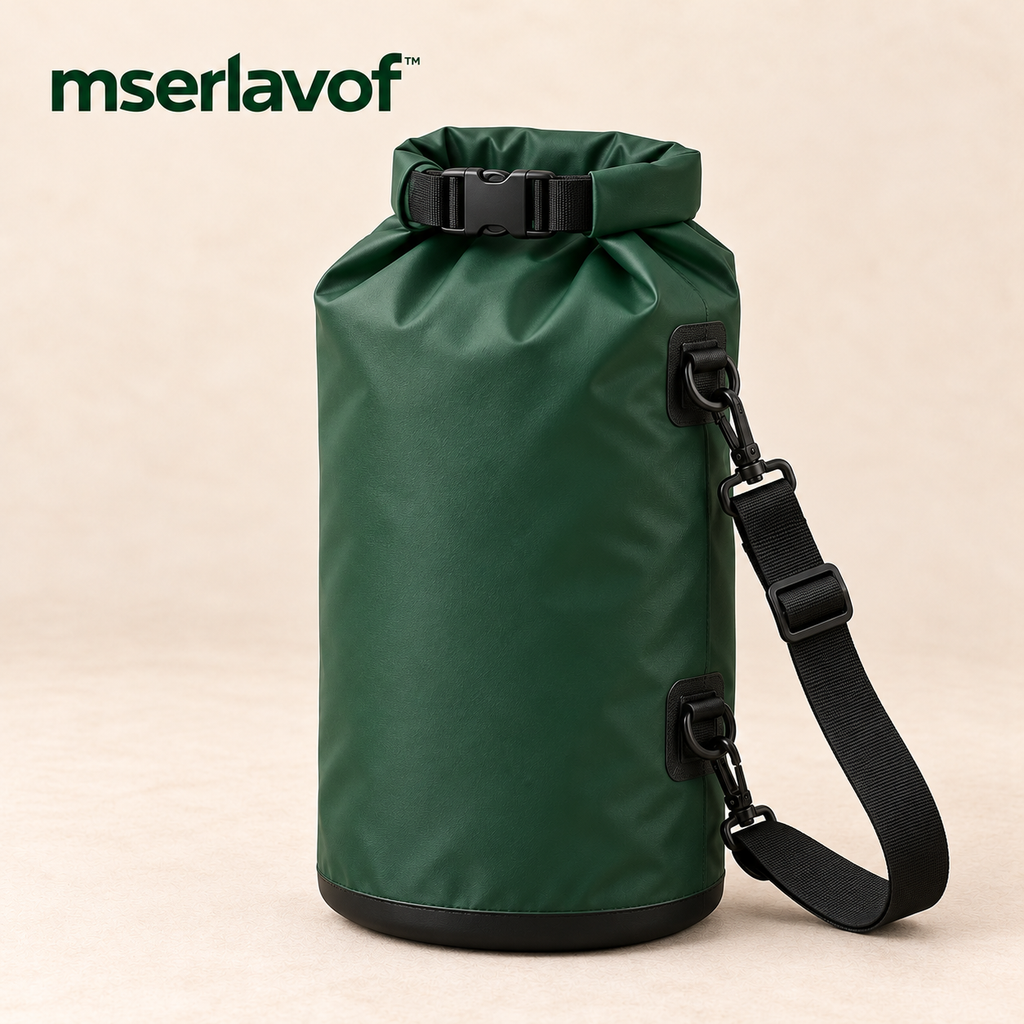 mserlavof™ ShoreRoll 10L Roll-Top Dry Bag | Coated Outdoor Gear Sack with Welded Seams & Adjustable Shoulder Strap for Shoreline Trips