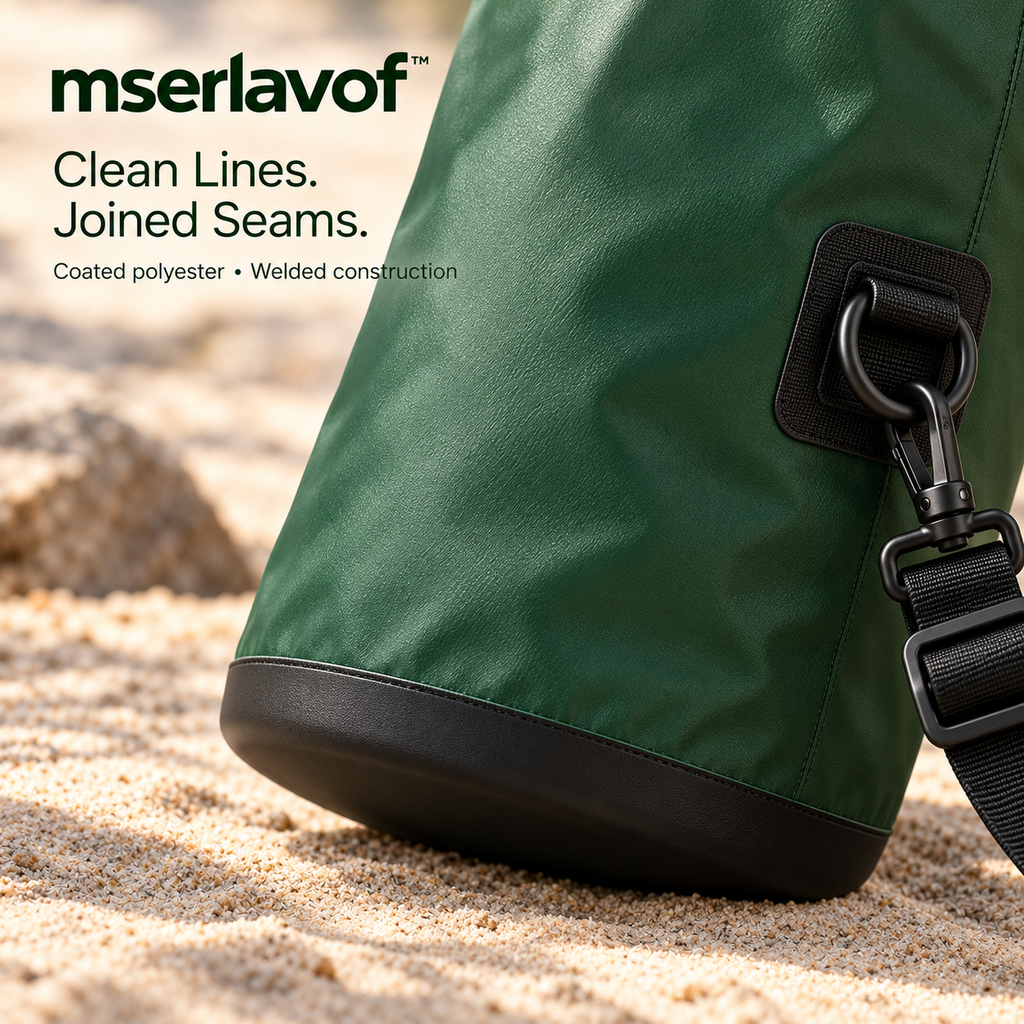 mserlavof™ ShoreRoll 10L Roll-Top Dry Bag | Coated Outdoor Gear Sack with Welded Seams & Adjustable Shoulder Strap for Shoreline Trips
