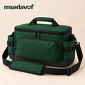 mserlavof™ CreekSide Fishing Tackle Bag | Compact Shoulder Gear Organizer with 2 Adjustable Tackle Trays, Tool Loops & Exterior Pockets