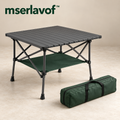 mserlavof™ MesaFold Aluminum Camping Table | Portable Roll-Top Outdoor Table with Folding Frame, Storage Shelf & Carry Bag