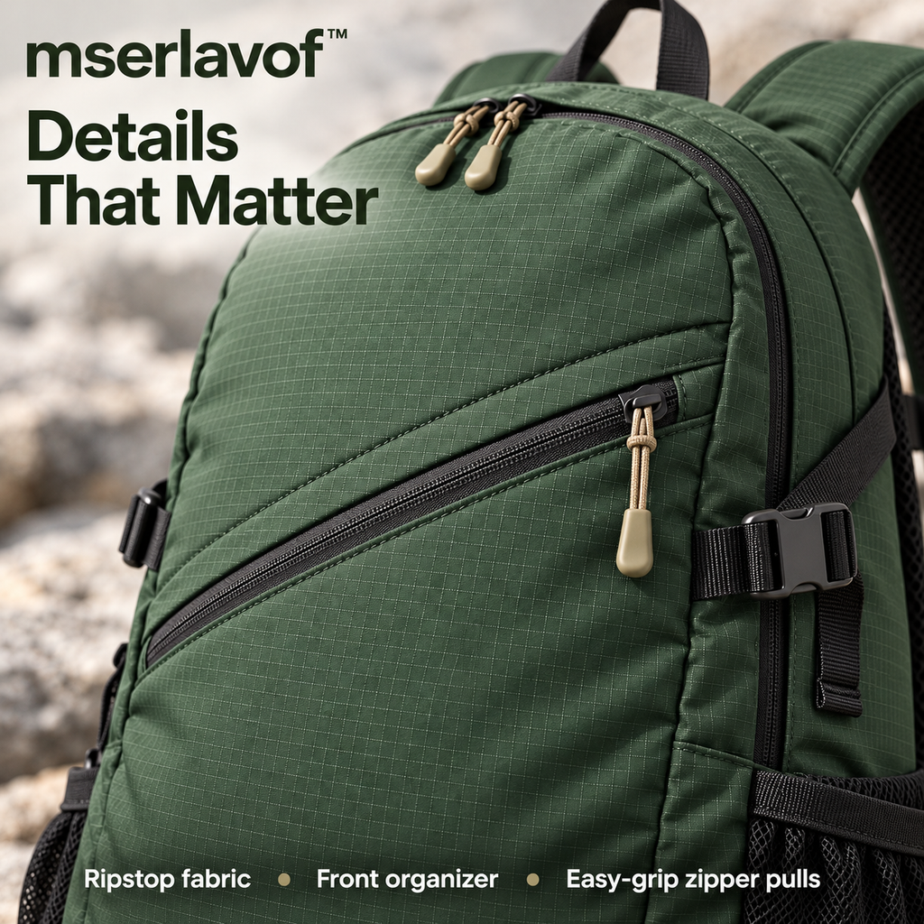 mserlavof™ TrailForm 20L Hiking Daypack | Outdoor Backpack with Bottle Pockets, Trekking Pole Loops & Padded Shoulder Straps
