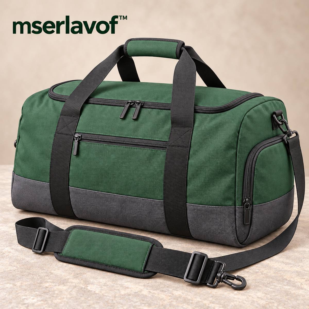 mserlavof™ RoamWeek 40L Travel Duffel Bag | Outdoor Weekender Gear Bag with Shoe Compartment, Shoulder Strap & Wide Zip Opening