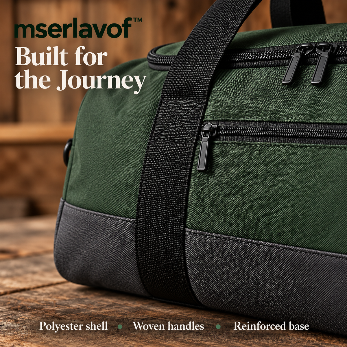 mserlavof™ RoamWeek 40L Travel Duffel Bag | Outdoor Weekender Gear Bag with Shoe Compartment, Shoulder Strap & Wide Zip Opening