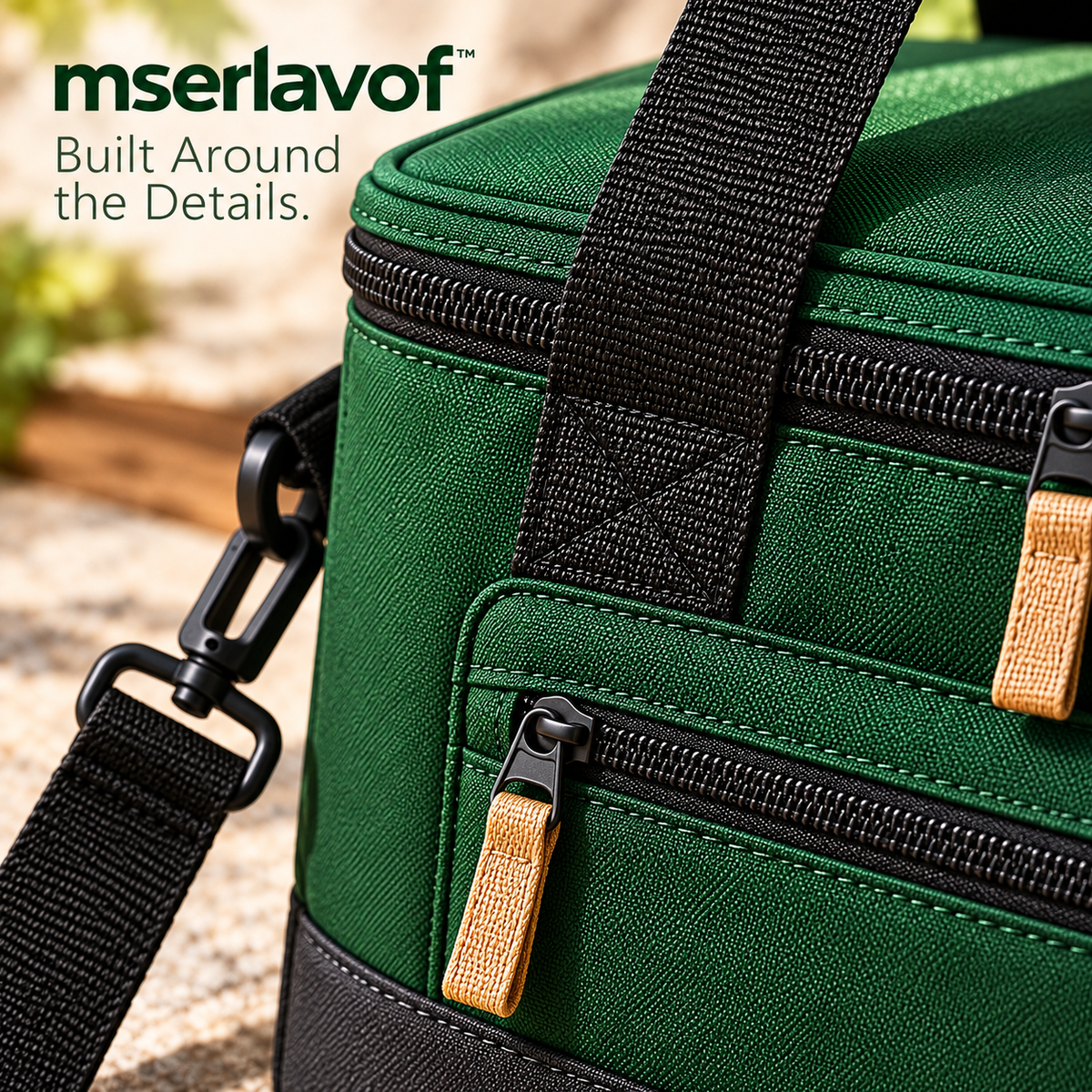 mserlavof™ Waypoint Soft Cooler Bag | 12-Can Insulated Lunch and Picnic Cooler with Removable Liner, Front Pocket & Shoulder Strap